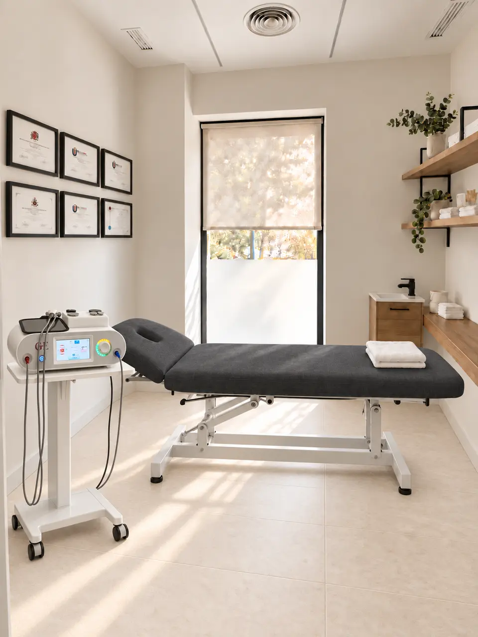 Sala de fisioterapia y diatermia de la clínica ĀURAL